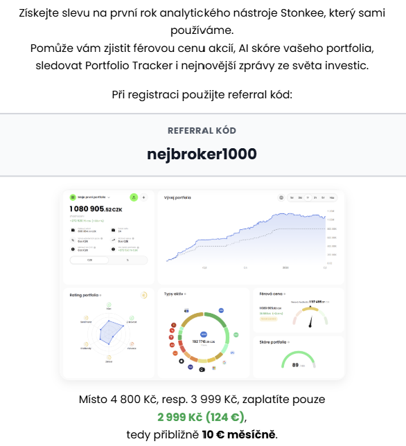 Stonkee promo – referral kód nejbroker1000